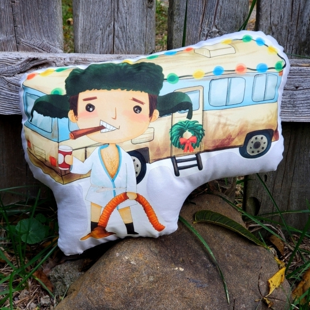Christmas Vacation Cousin Eddie With Camper Pillow Pal. New.